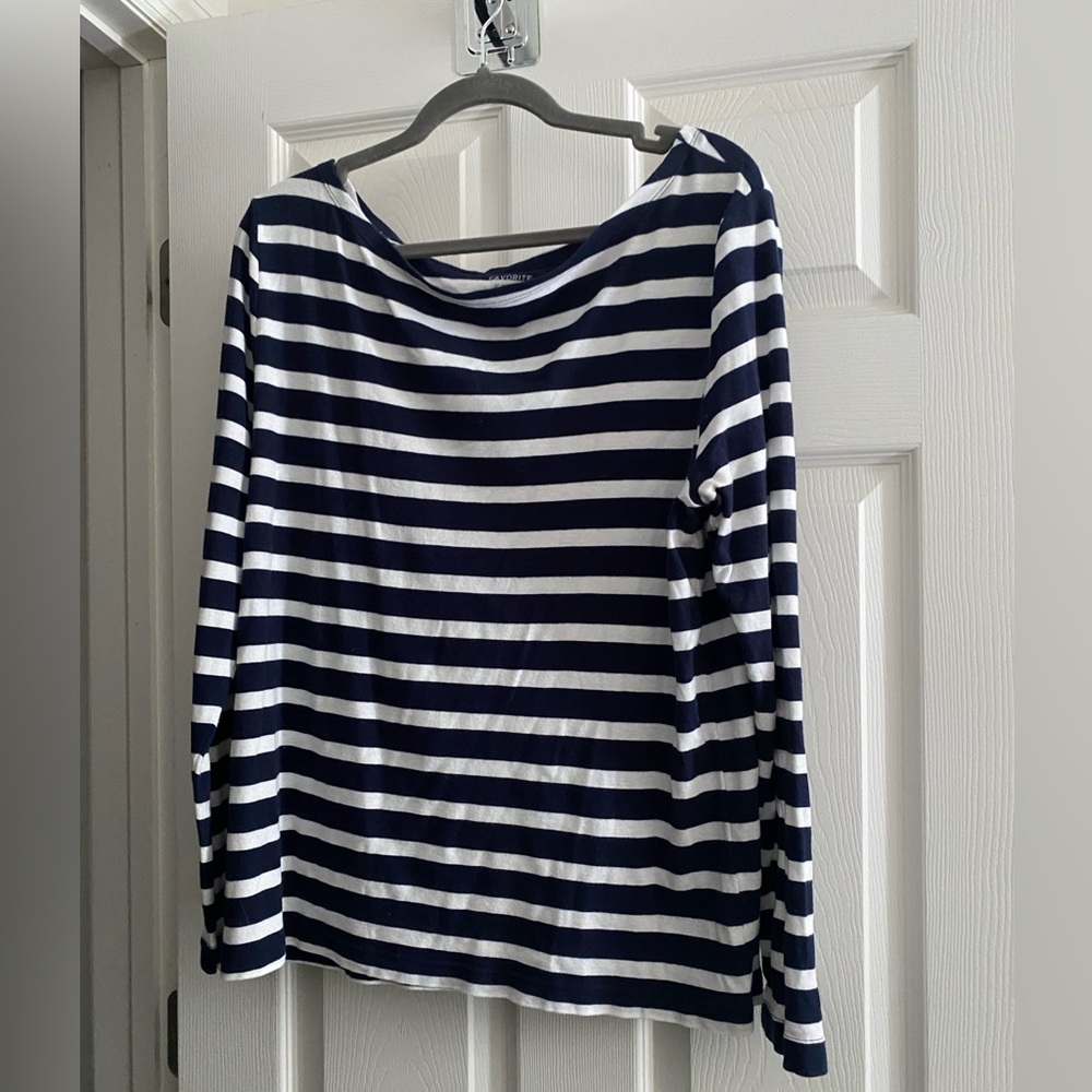 GAP Navy and White Striped Shirt XXL